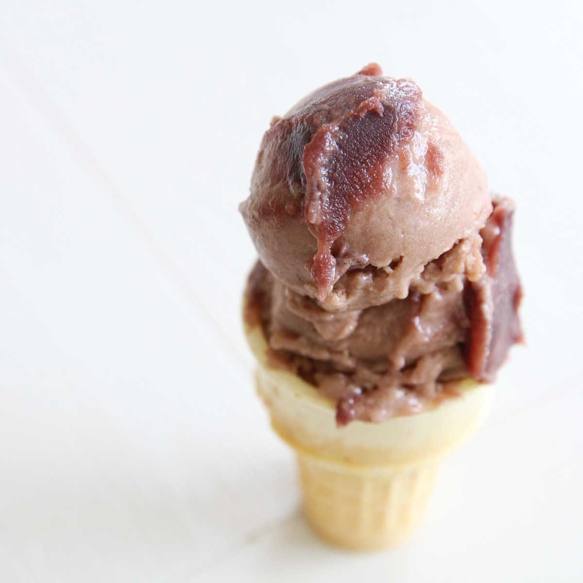 sweet adzuki red bean ice cream in a cone