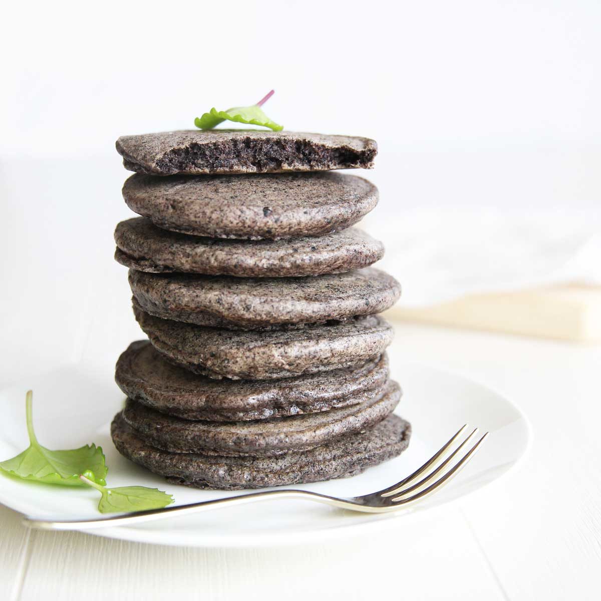 Black Sesame Mochi Pancakes