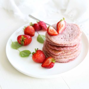 strawberry mochi pancakes
