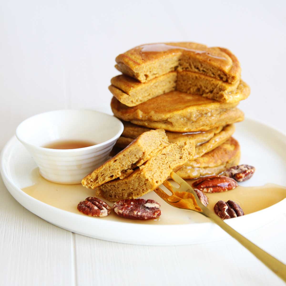 Chewy , Tender & Gluten Free pumpkin mochi pancakes