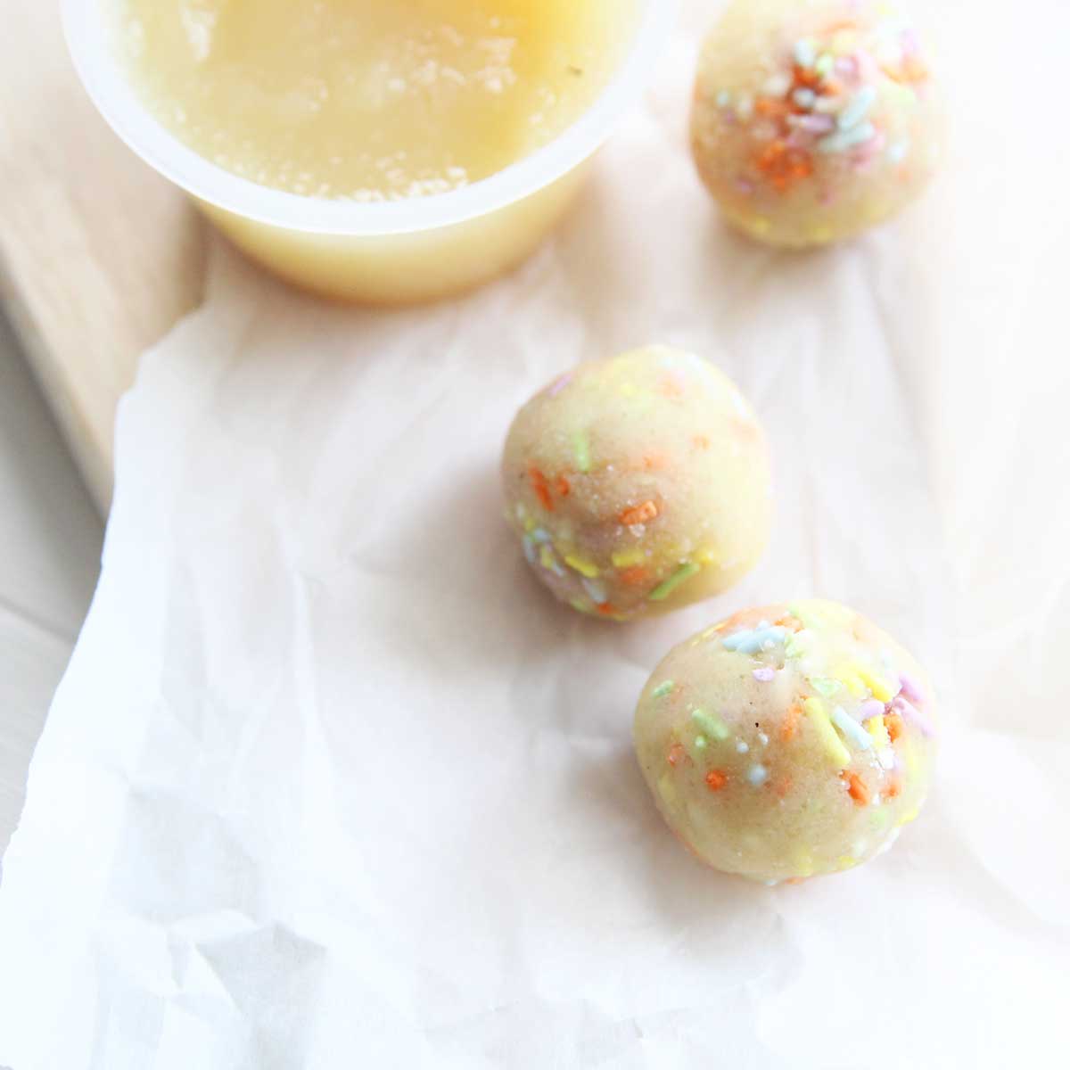 Easy Confetti Birthday Cake Collagen Protein Balls Recipe - Lemon Cheesecake Protein Balls