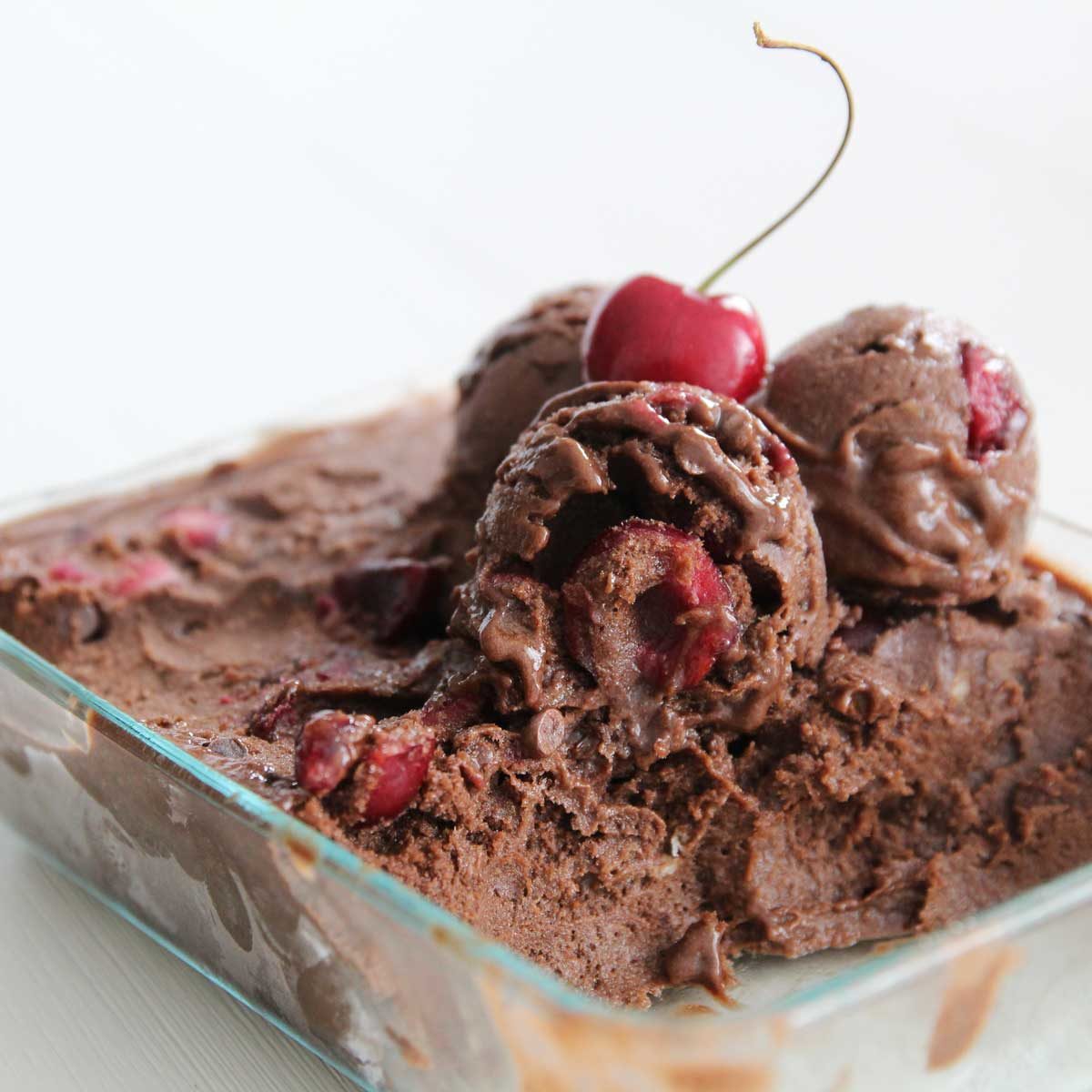 Healthy Chocolate Cherry Nice Cream Recipe (Dairy Free & Vegan) - chocolate cherry nice cream