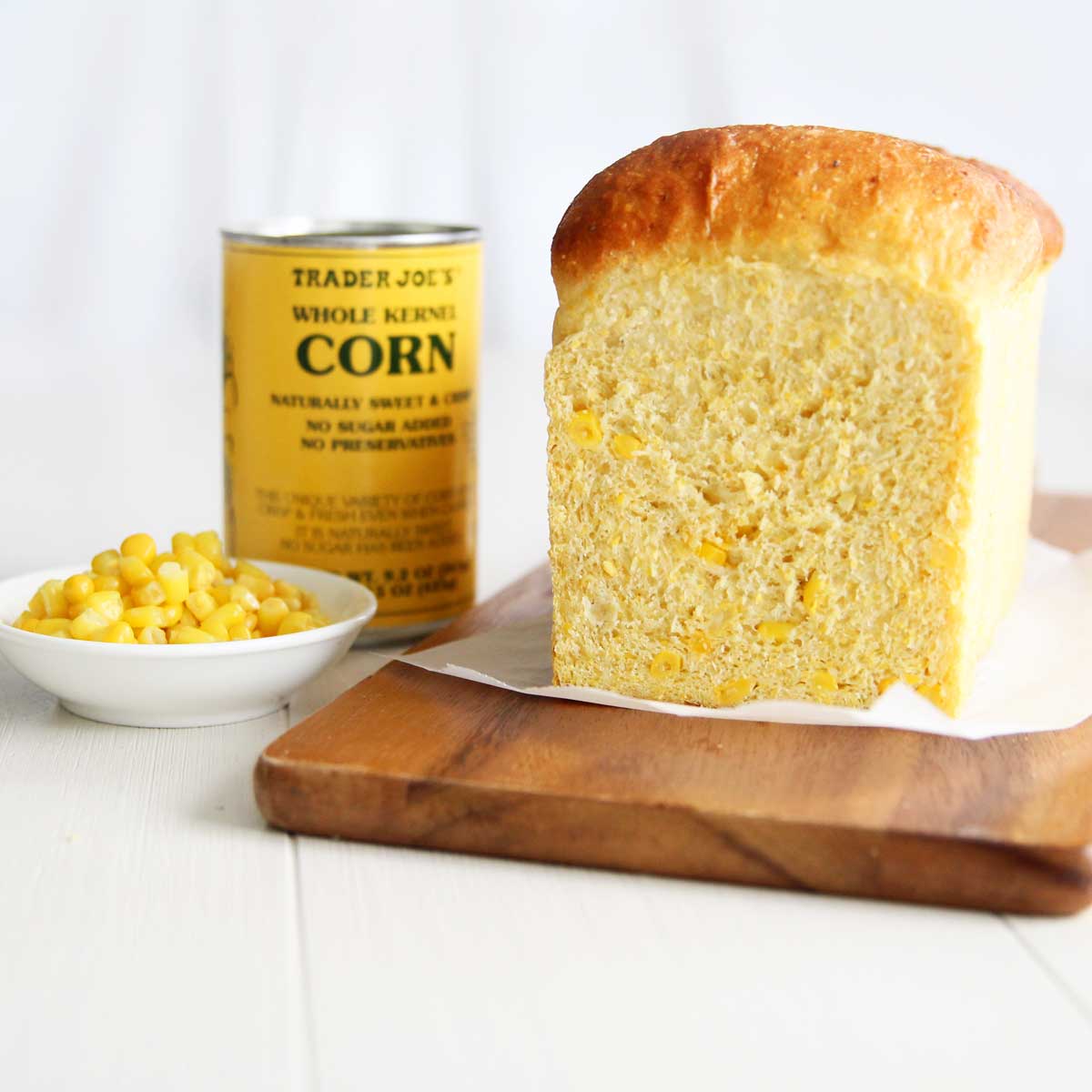 Yeasted Cornbread Recipe (Vegan Sandwich Bread Made with Canned Corn) - Corn Mochi Cake