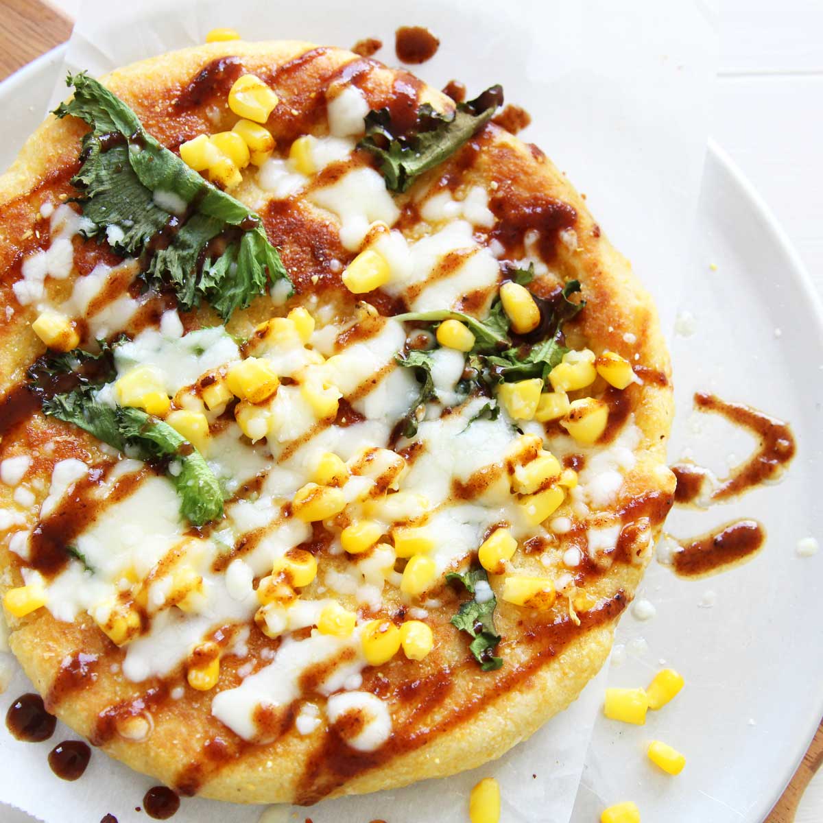 The Best Cornmeal Pizza Crust Recipe - with Canned Corn Puree - Roasted Corn Naan