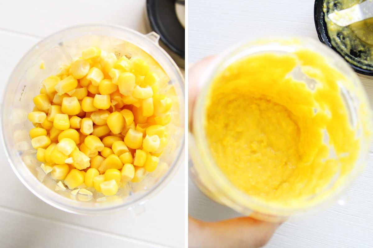 how to puree corn in a mini blender - All Purpose Veggies collage