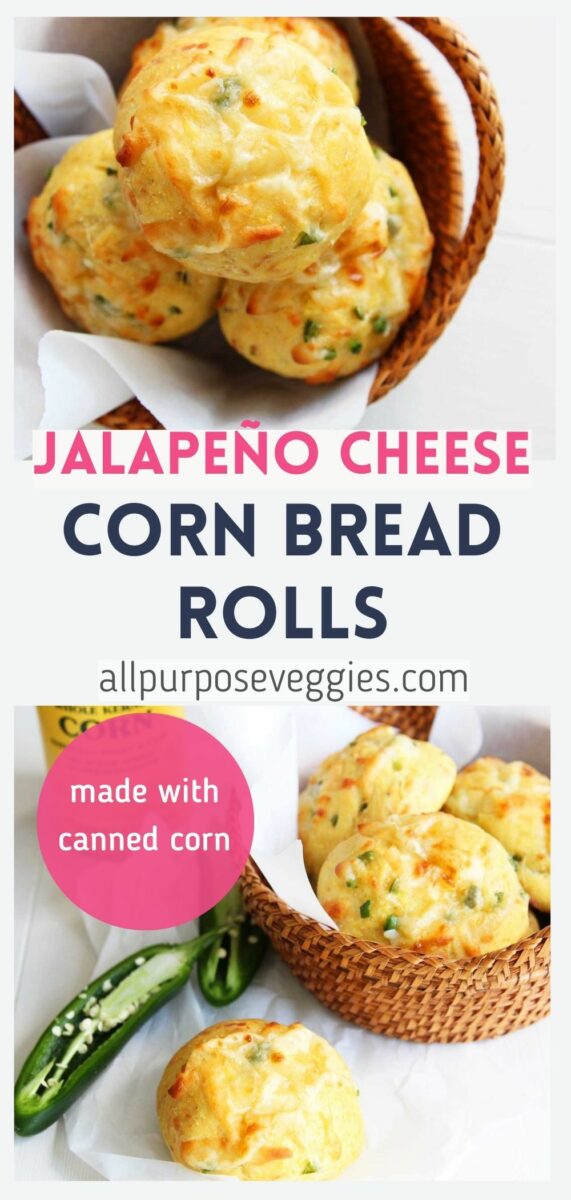 pin image Honey Jalapeno & Cheese Cornbread Rolls