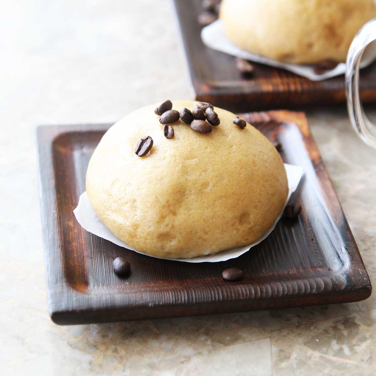 Easy Coffee & Almond Milk Steamed Buns with Creamy Coffee Paste Filling - Sweet Corn Flatbread