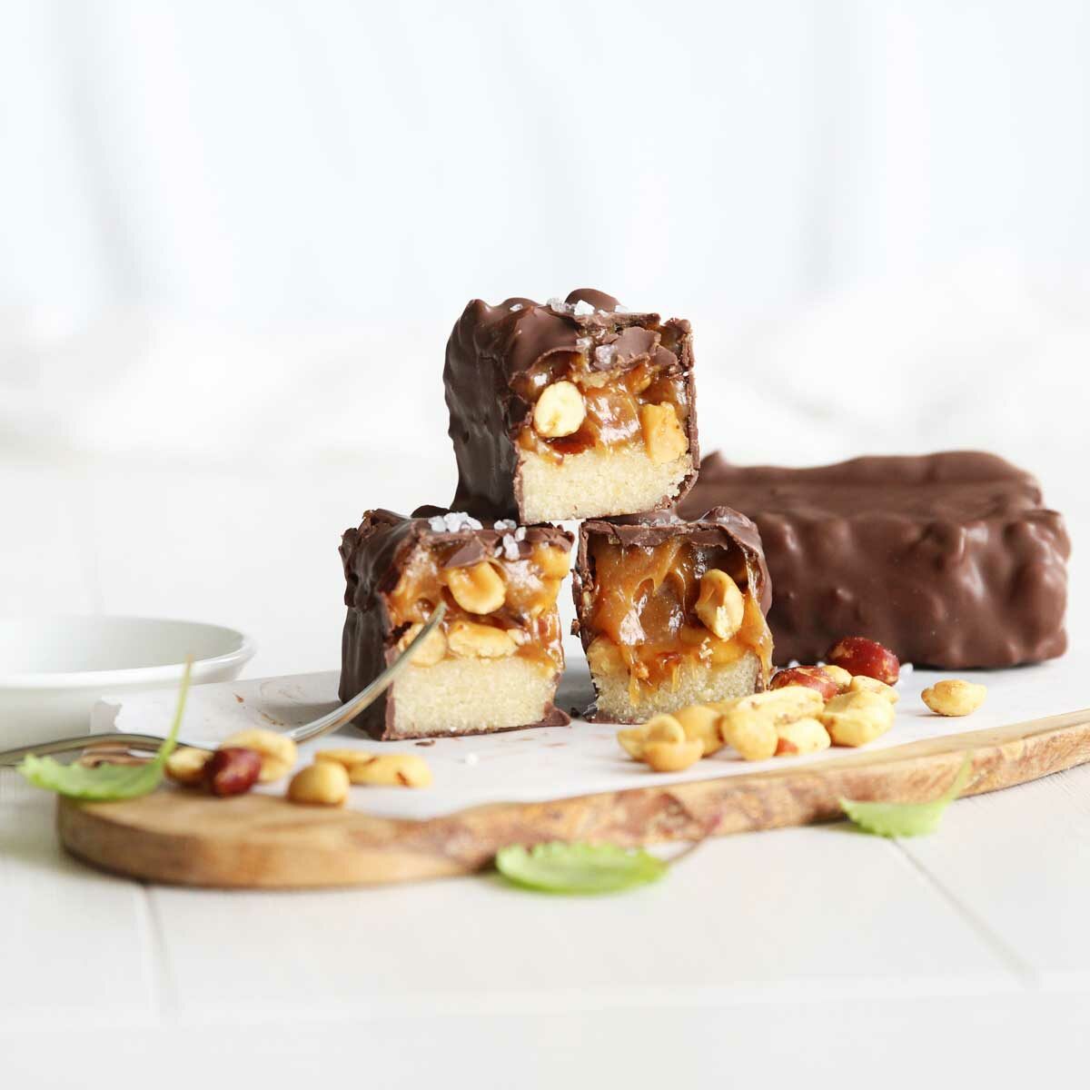 Keto Snickers Protein Bars made with Collagen Peptides Powder