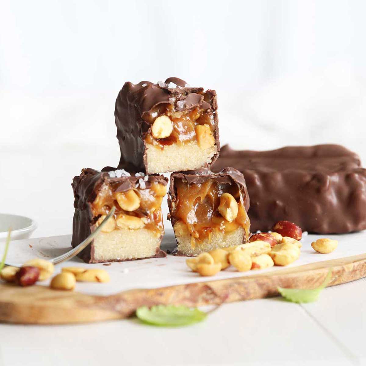 Guilt-Free Keto Snickers Protein Bars made with Collagen Peptides Powder - Nutella Protein Bars