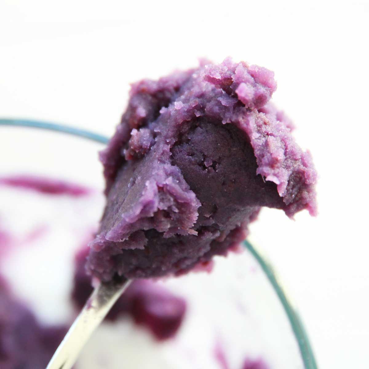 Purple Sweet Potato Filling Recipe for Mochi, Mooncakes and Steamed Buns - vegan cheesecake