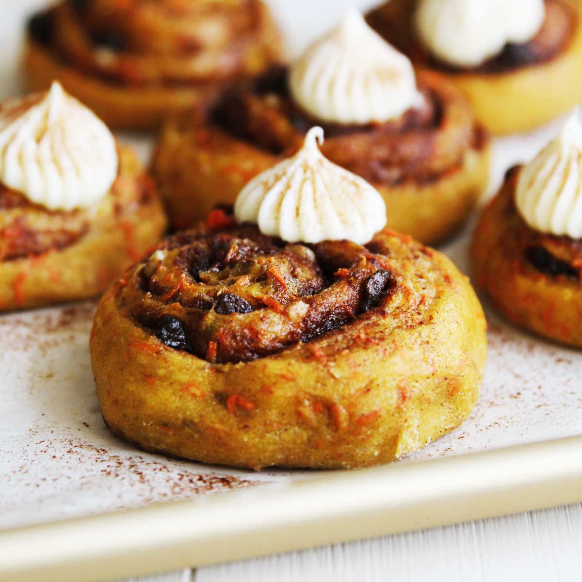 Carrot Cake Cinnamon Rolls (Healthy Vegan Recipe With Added Almond Flour) - naan pizza