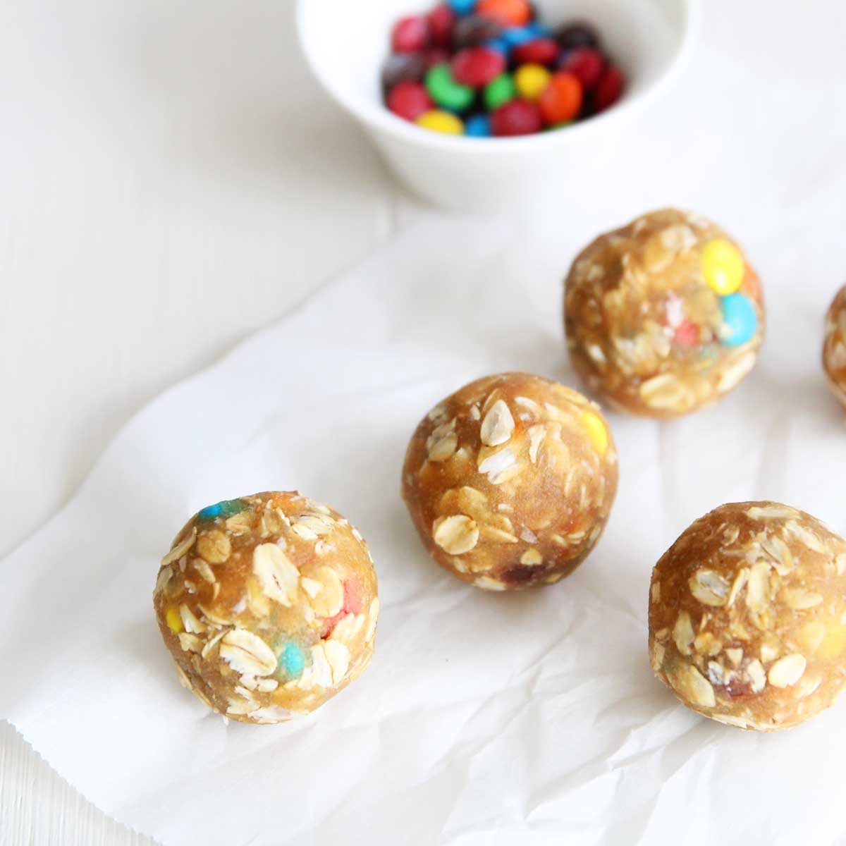 Healthy Monster Cookie Protein Balls Made with Collagen Peptides - protein balls