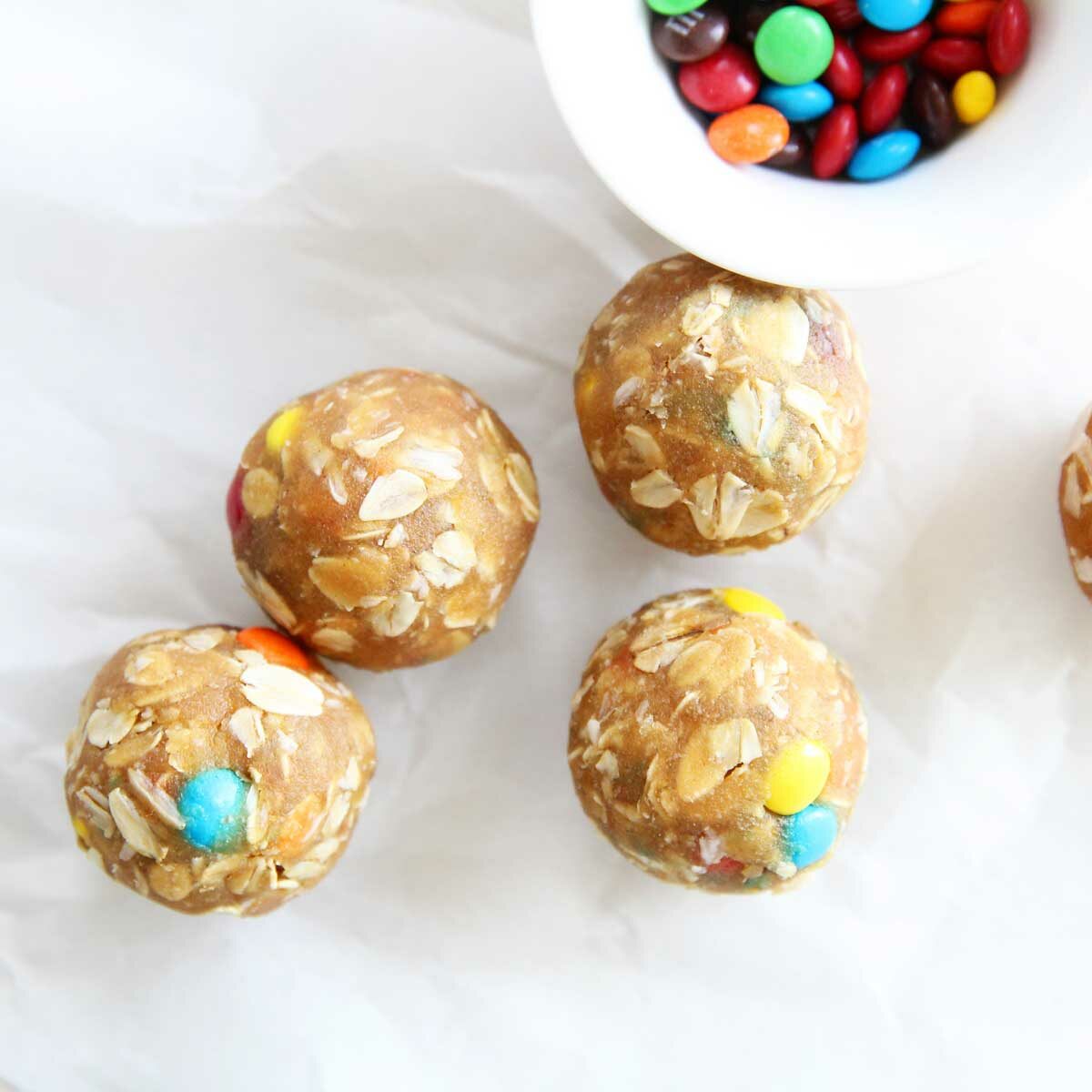 Healthy Monster Cookie Protein Balls Made with Collagen Peptides