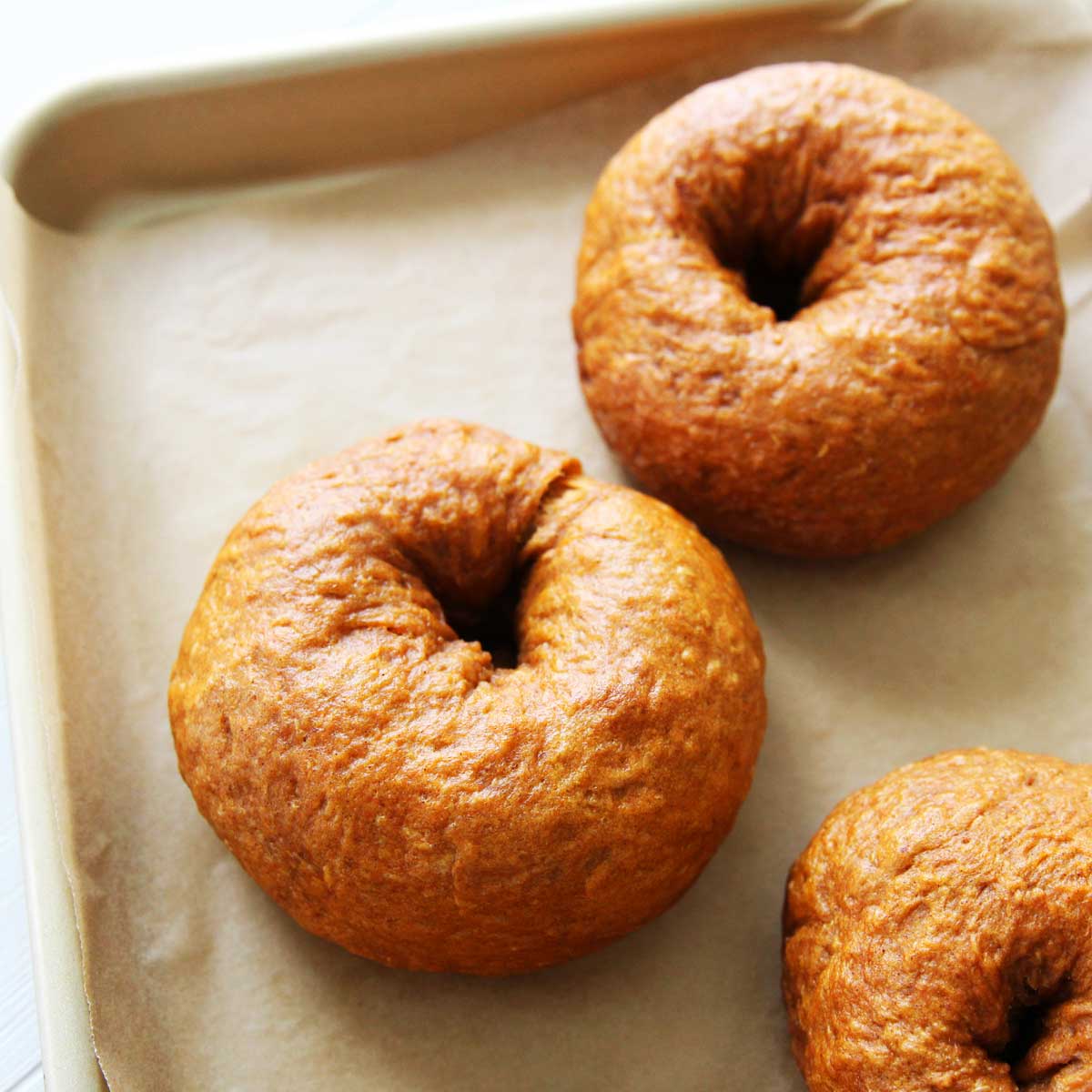Healthy Pumpkin Bagels Stuffed with Cream Cheese (with Step-by-Step Photos) - Pumpkin Bagels