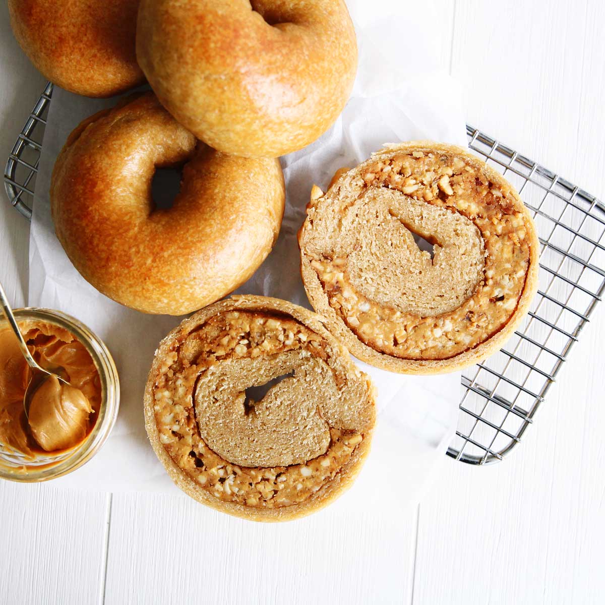 I Stuffed a Bagel With Peanut Butter! High Protein PB Stuffed Bagels Recipe - Peanut Butter Banana Bread