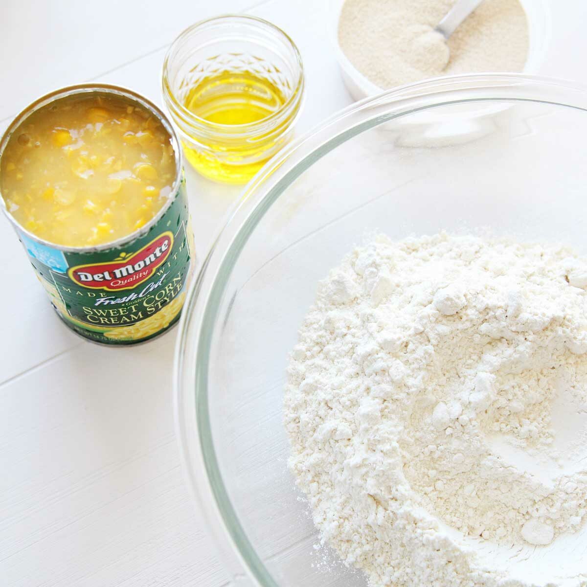 Easy 4-ingredient creamed corn dinner rolls - ingredient list