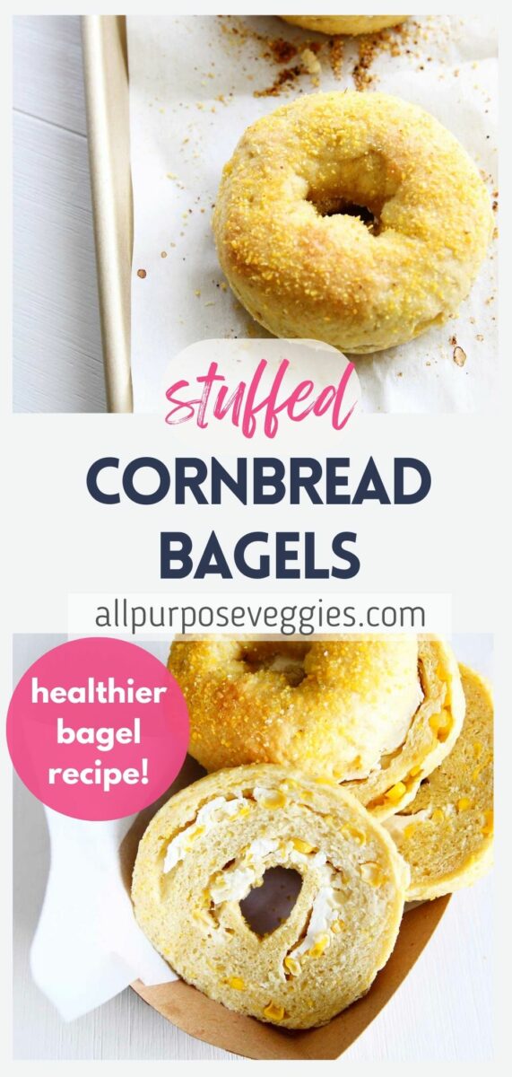 pin image - The Fun Breakfast Bagel! Cornmeal Bagels Stuffed With Cream Cheese APV