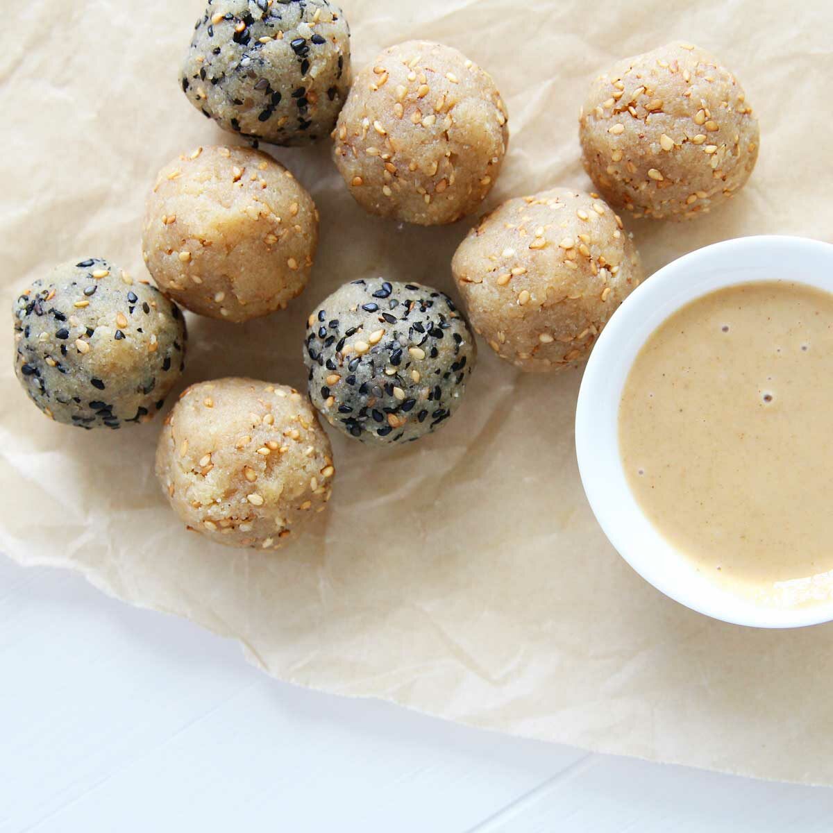 Keto Tahini Collagen Protein Balls (The Best Healthy Post-Workout Snack!) - protein balls