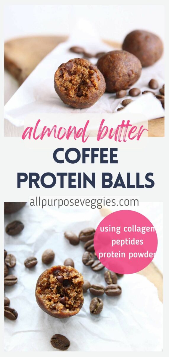 pin image - Coffee & Almond Butter Cookie Dough Collagen Protein Balls
