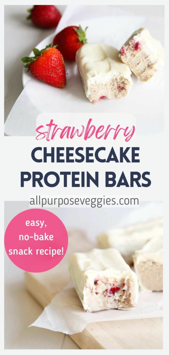 Creamy & Sweet No-Bake Strawberry Cheesecake Protein Bars - Strawberry Cheesecake Protein Bars
