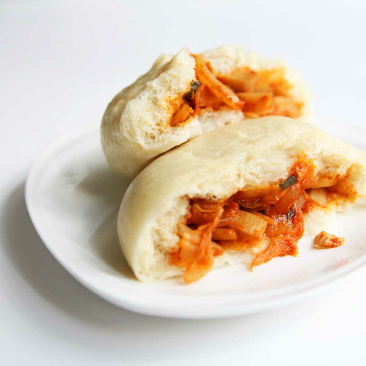 IMG_17866 steamed bun filling variation - kimchi and mushroom korean style
