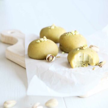 best ever pistachio mochi made with mochiko flour