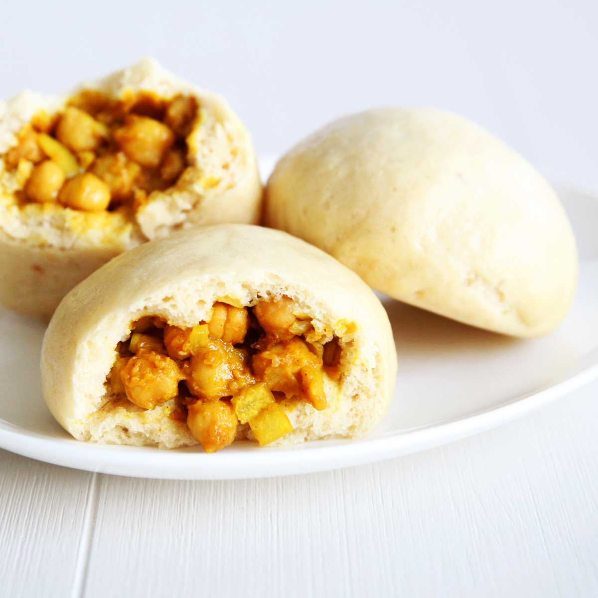 Savory Vegan Chickpea Steamed Buns (Baozi) Recipe - Potato Mochi Cake