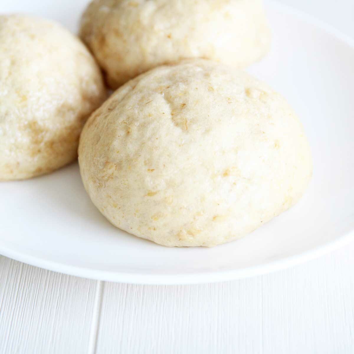 Healthy Vegan Oatmeal Steamed Buns with Sweet Red Bean Filling - oatmeal steamed buns