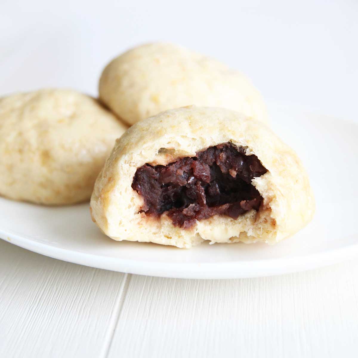 Healthy Vegan Oatmeal Steamed Buns with Sweet Red Bean Filling - oatmeal steamed buns