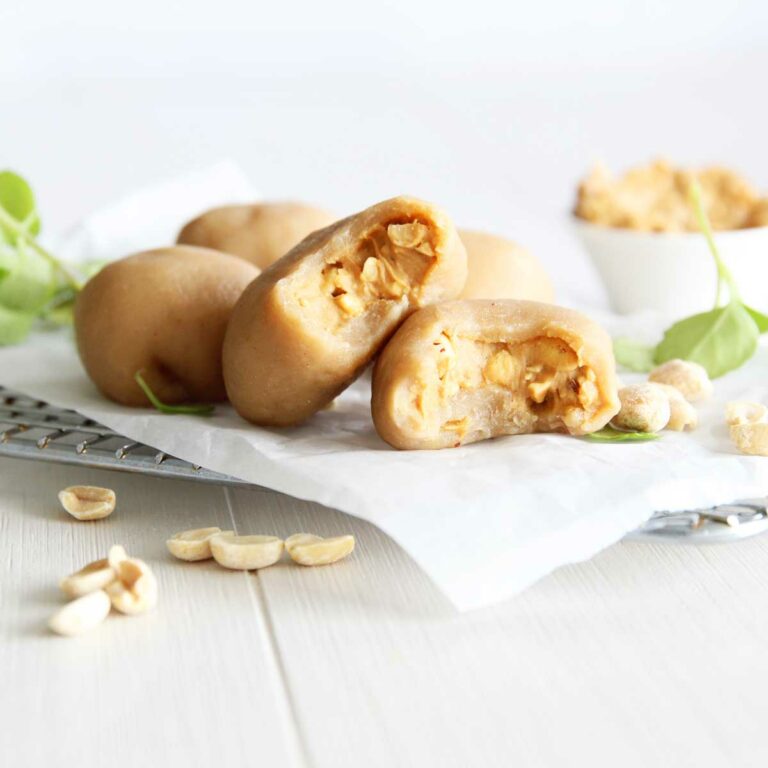 Easy Chinese-Styled Peanut Butter Mochi Recipe made in the microwave