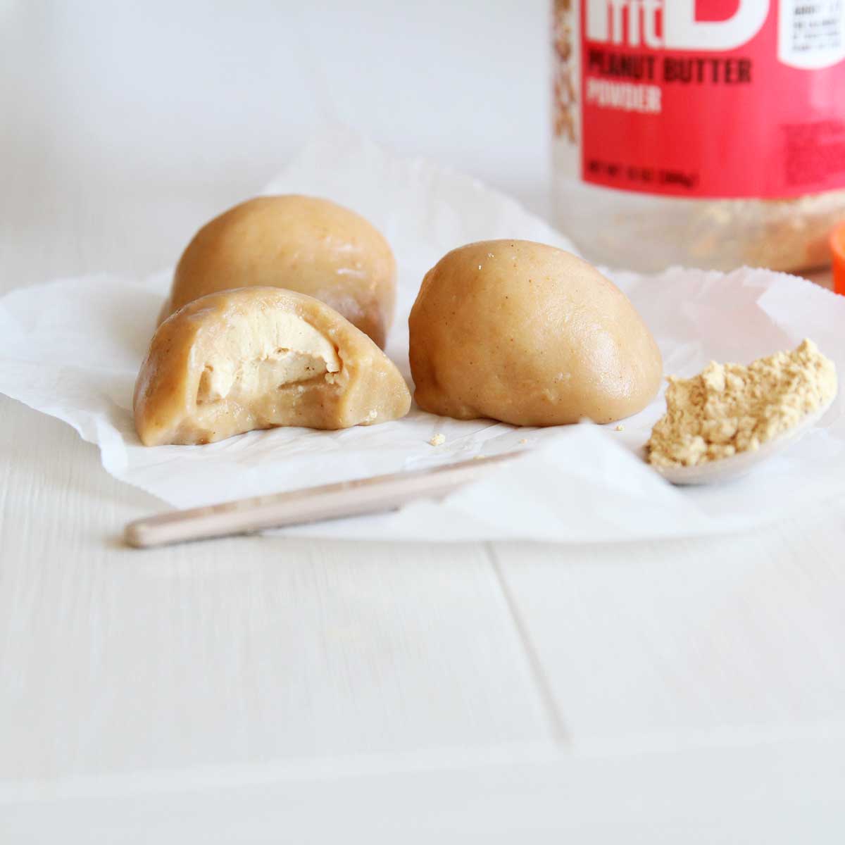 Low Calorie Pb Fit Mochi made with Peanut Butter Powder - Peanut Butter Glaze