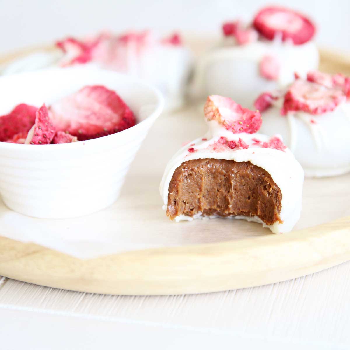 PB Fit Strawberry White Chocolate Easter Eggs - Strawberry Snow Skin Mooncakes