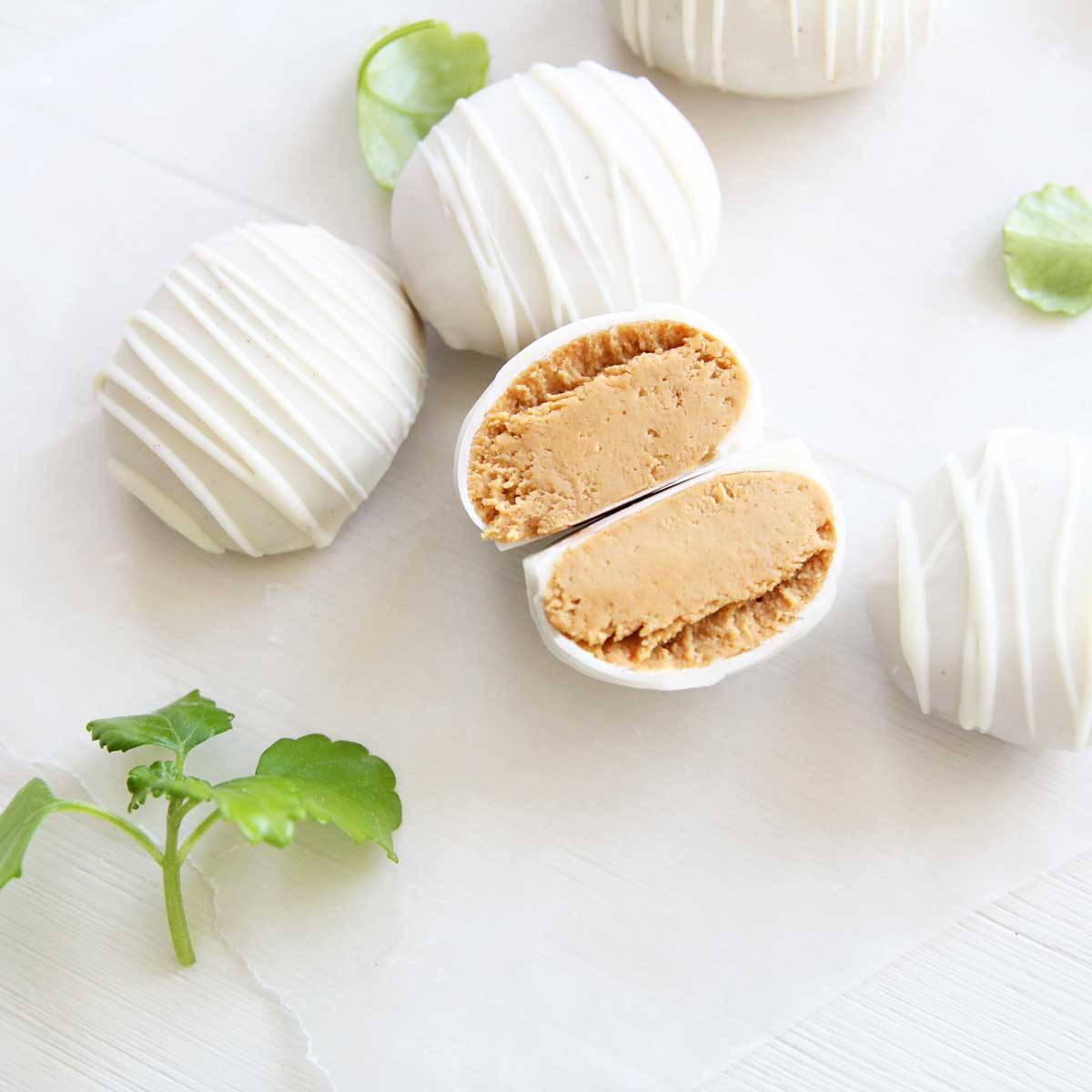 Easy Greek Yogurt & Peanut Butter Easter Eggs with White Chocolate - Walnut Butter Mooncakes