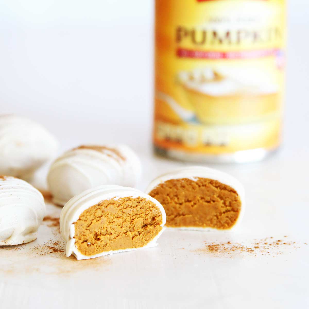 PB Fit Pumpkin Spice White Chocolate Easter Eggs (4-Ingredient Vegan Recipe!) - Canned Chickpea Yeast Bread