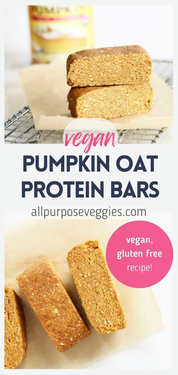 pin image - No-Bake Pumpkin Pie Protein Bars (Healthy, Vegan Recipe with Oats)