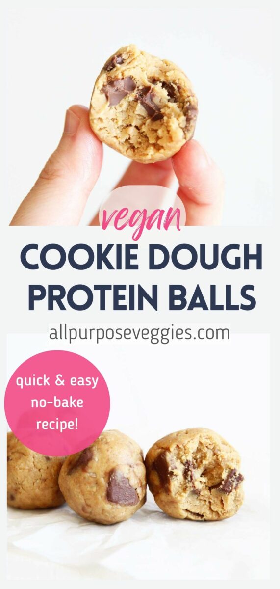 pin image - Peanut Butter Cookie Dough Protein Balls

