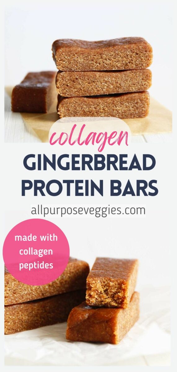 pin image - gingerbread collagen protein bars recipe
