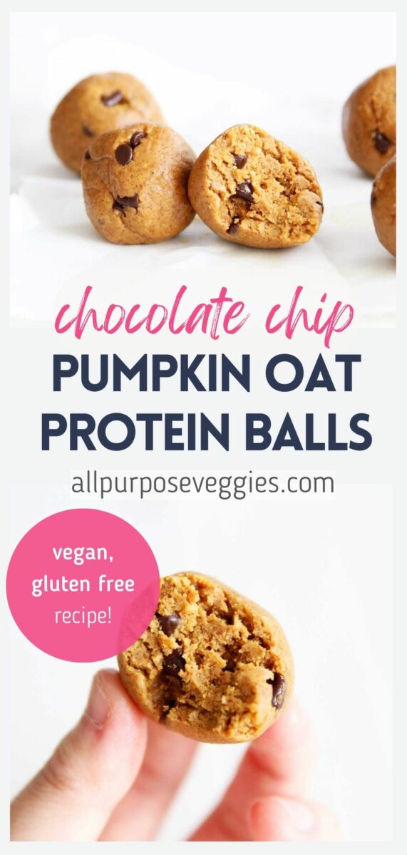 pin image - vPumpkin Flaxseed Protein Balls with Oats (No-Bake, Vegan Recipe)