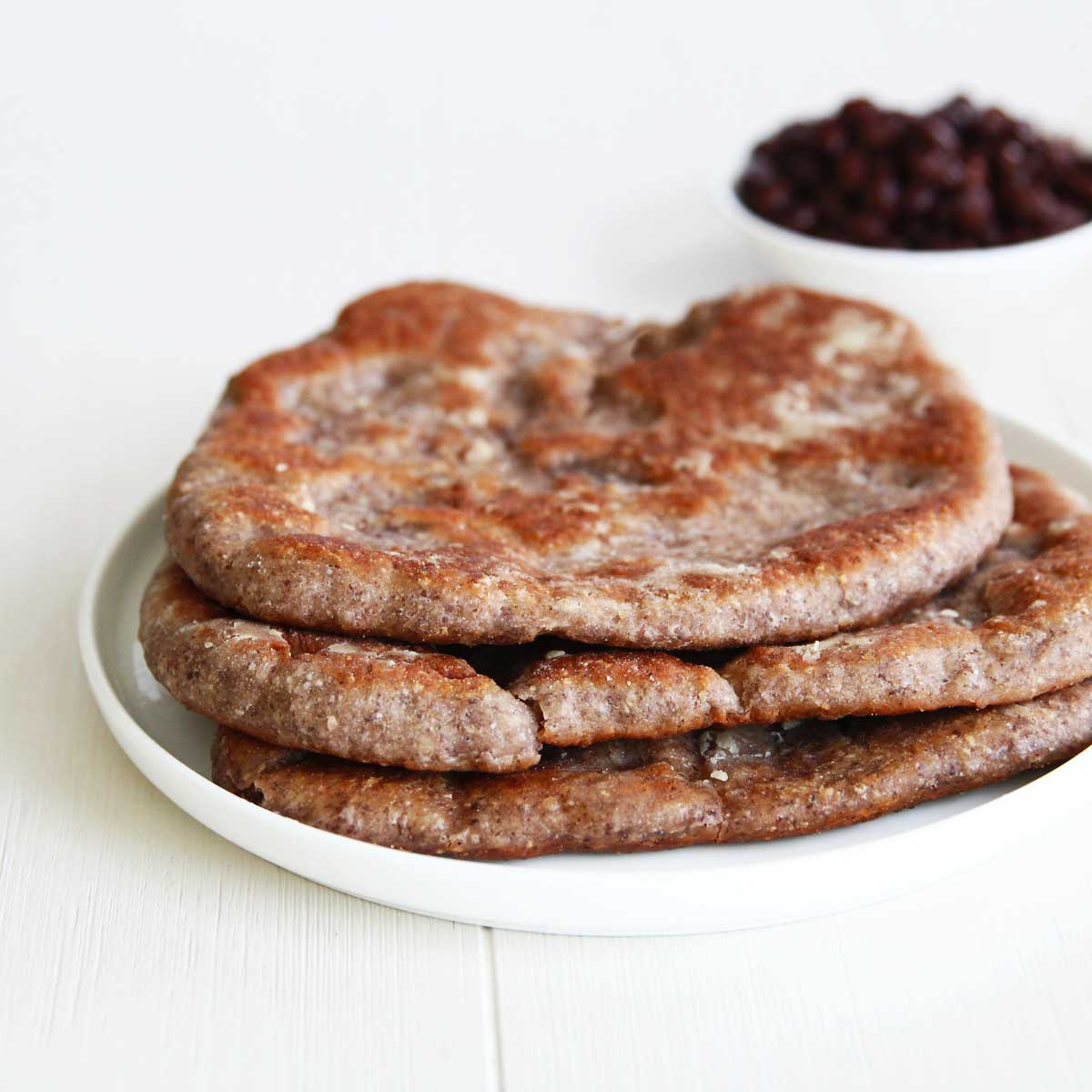 Black Bean Naan (Lower Carb Flatbread Made with Canned Black Beans) - Pumpkin Chocolate Frosting
