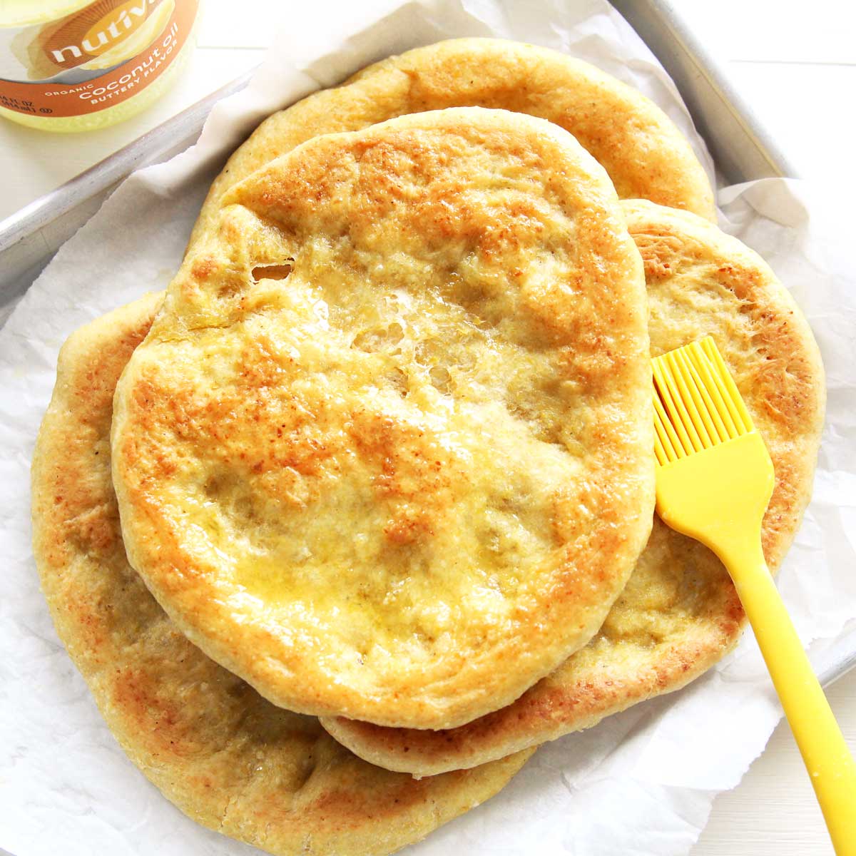 The Best Fire Roasted Corn Naan Made in the Food Processor - Lemon Whipped Cream