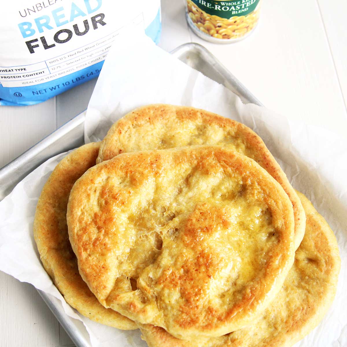 The Best Roasted Corn Flatbread (Naan) Made in the Food Processor