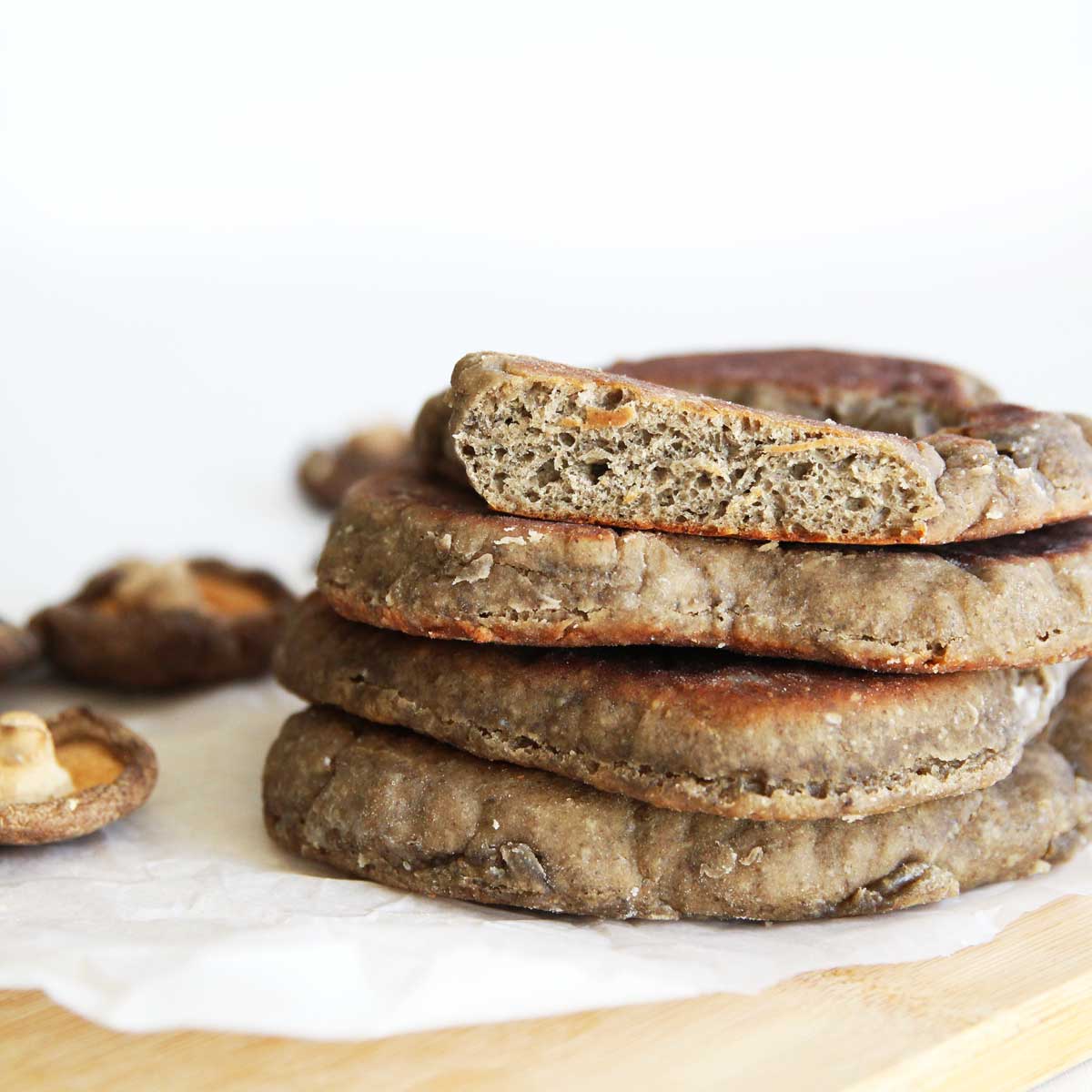 Quick & Simple Mushroom Flatbread (Naan) Made in the Food Processor - Pumpkin Chocolate Frosting