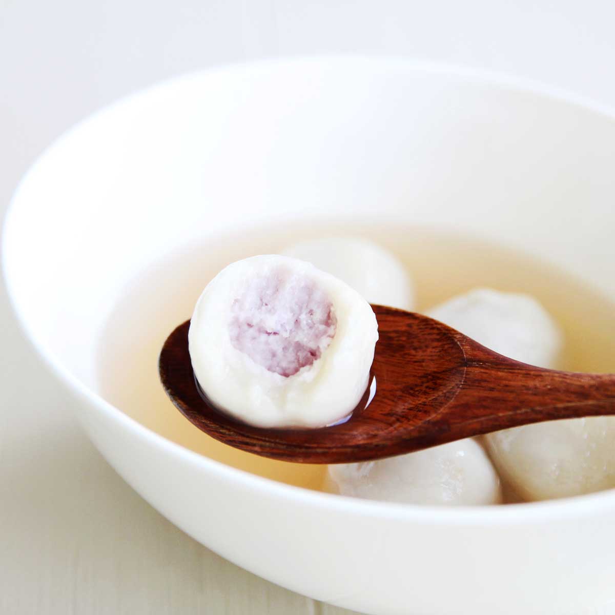 Taro Tang Yuan - Chinese Glutinous Rice Balls Recipe (Gluten Free, Vegan) - Walnut Butter Glaze