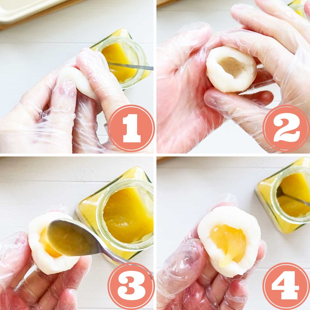 step by step image - how to make lemon lava filling for mooncakes