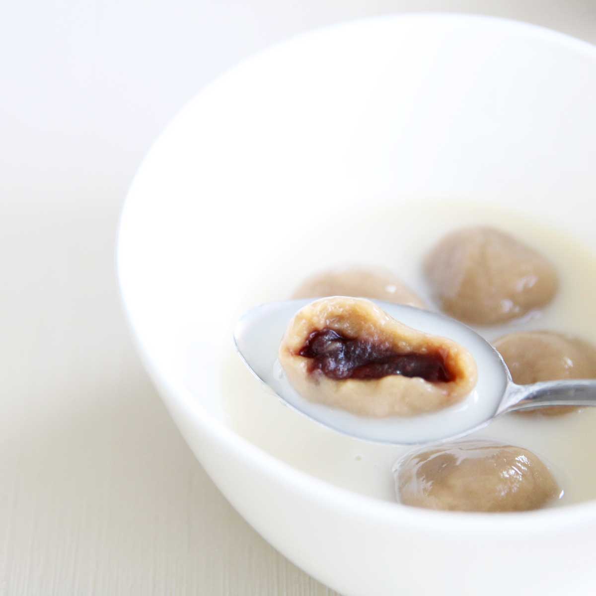 Mochiko Sweet Coffee Dango in Soy Milk - Sweet Potato Scones