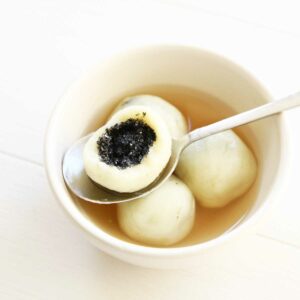 Healthy Sweet Potato Tang Yuan with Black Sesame Filling