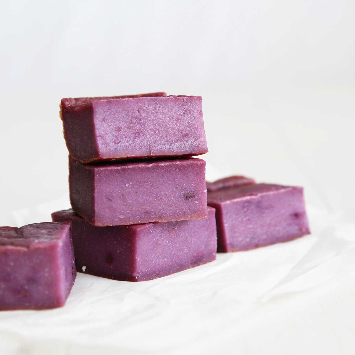 Deliciously Purple Ube Mochi Cake (Baked Nian Gao) - Peppermint Whipped Cream