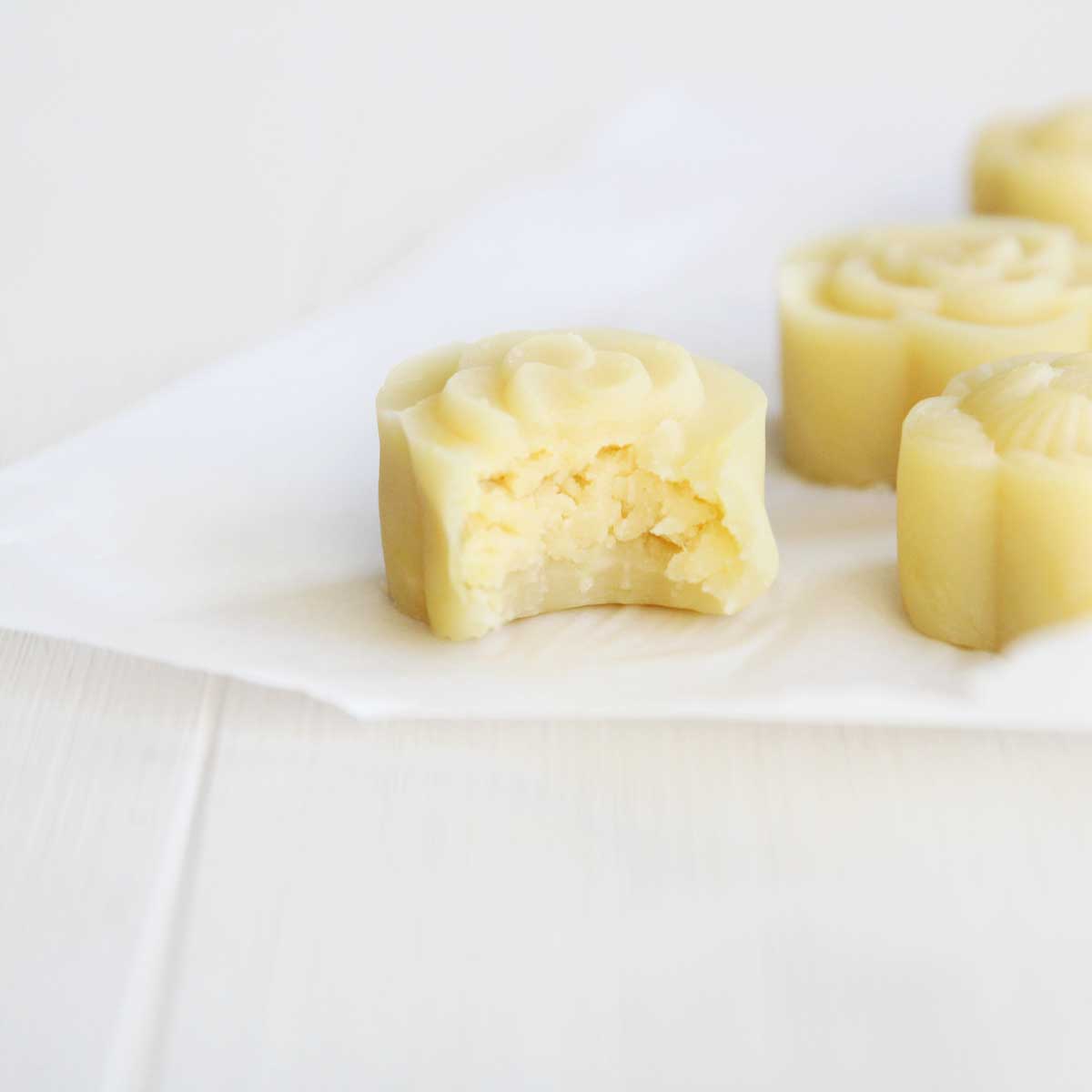 Homemade Durian Snow Skin Mooncakes with Mung Bean Filling - Durian Snow Skin Mooncakes