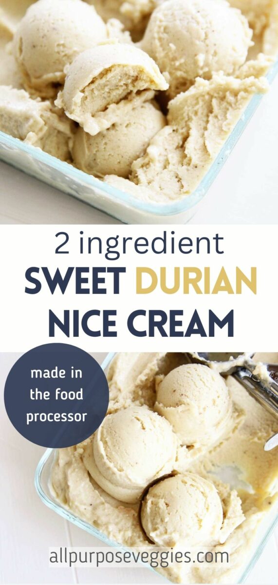 pin image - 2 ingredient sweet durian nice cream made in the food processor