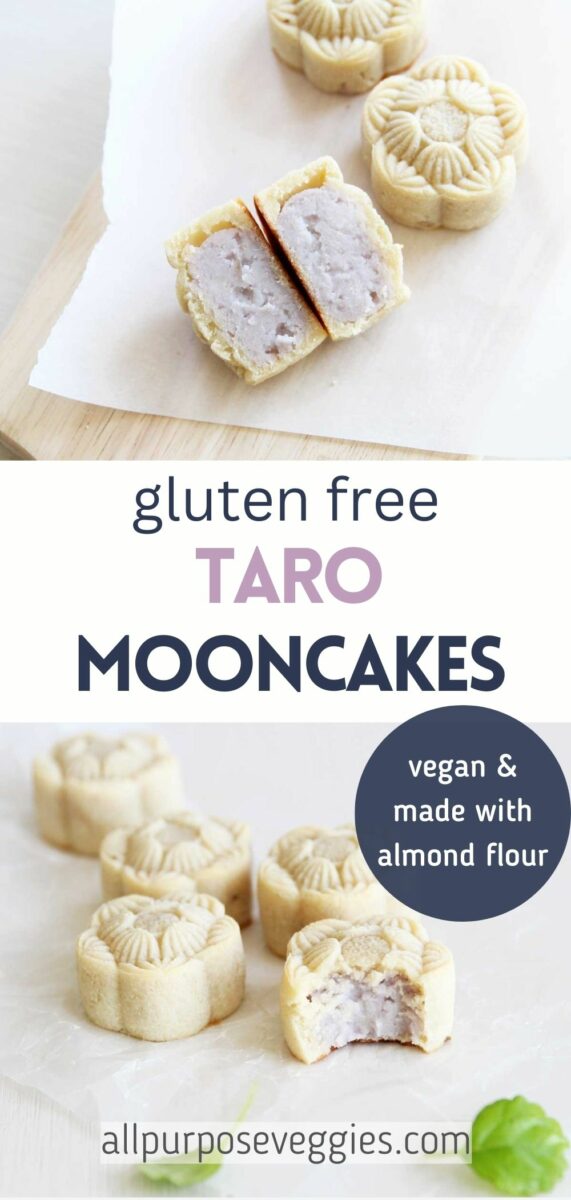pin image - Baked Taro Mooncakes Recipe made with Almond Flour 2
